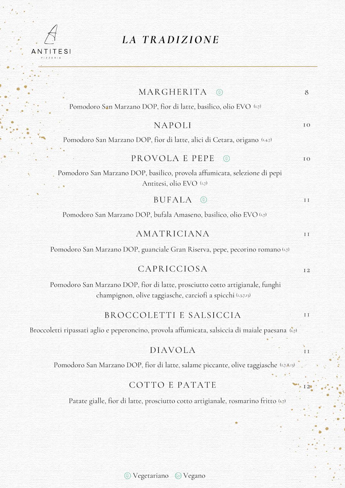 Menu di Antitesi Pizzeria 