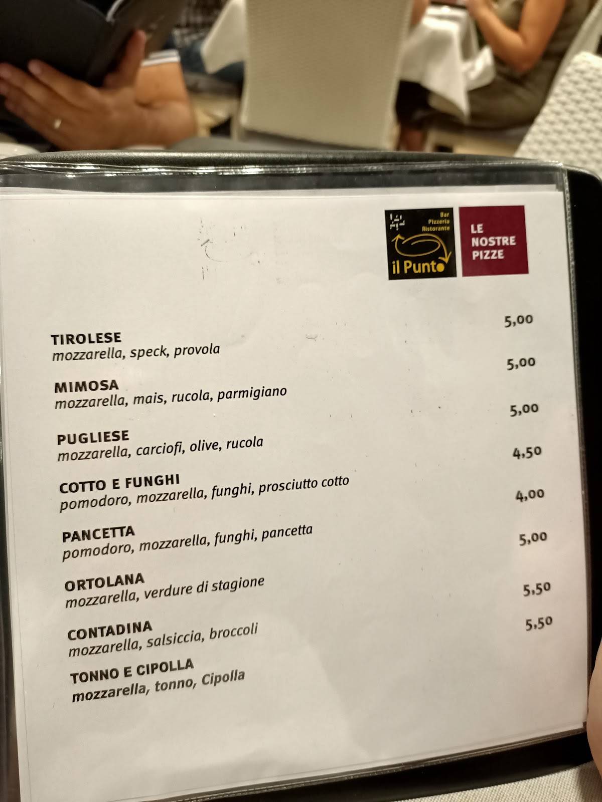 Menu di Bar Ristorante Pizzeria Di Bozzella Pierpaolo 