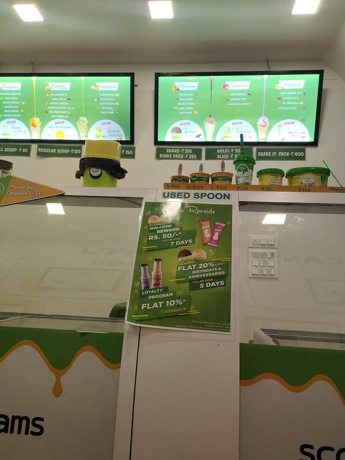 Apsara Ice Creams menu