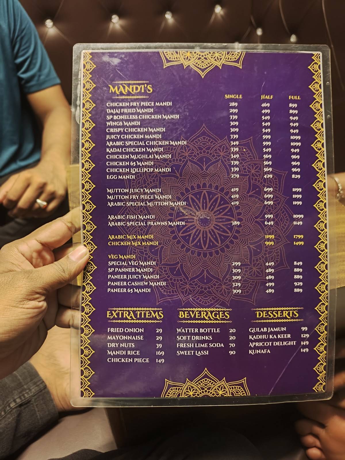 Arabic Nights Mandi Restaurant menu