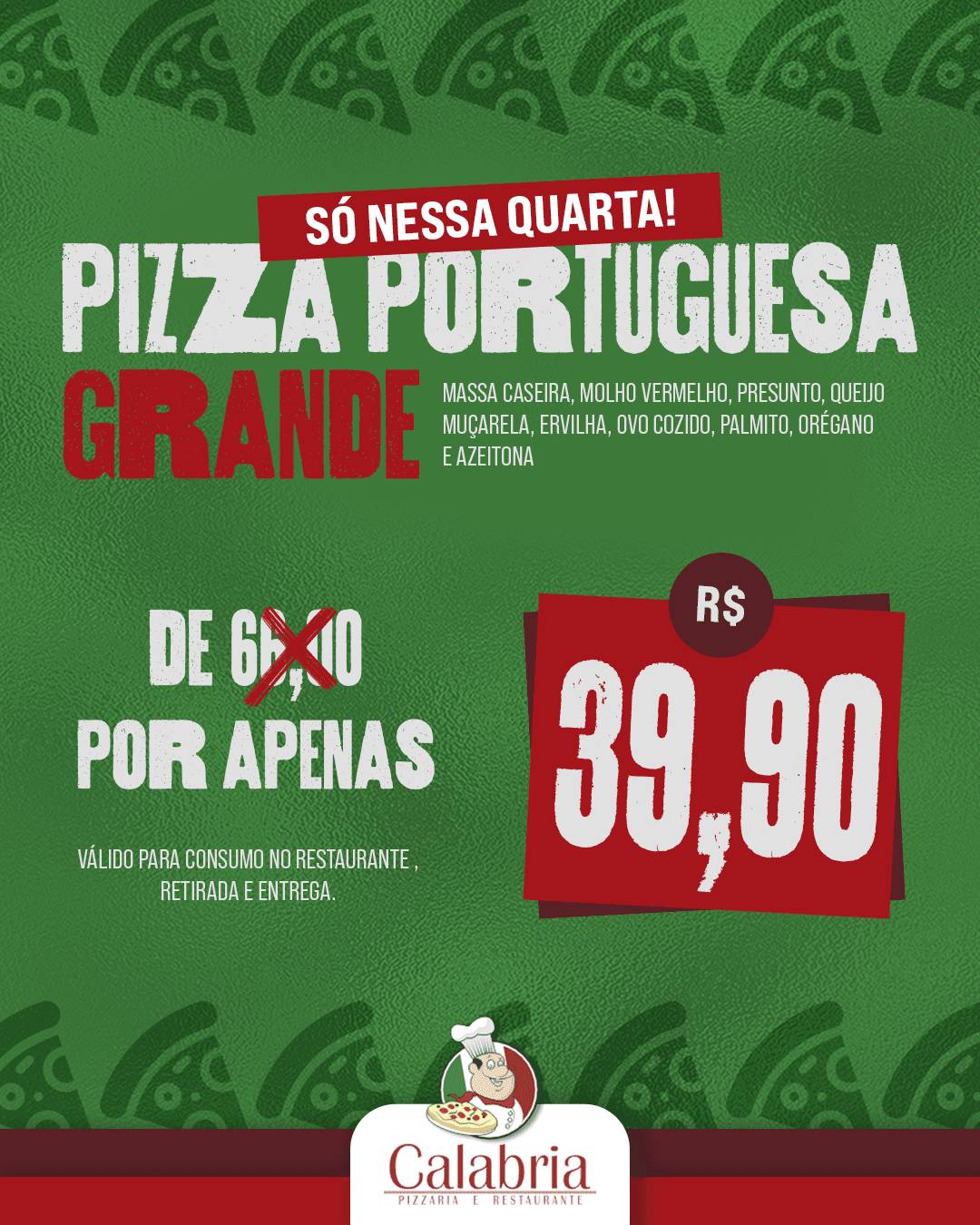 Pizzaria Calábria cardápio