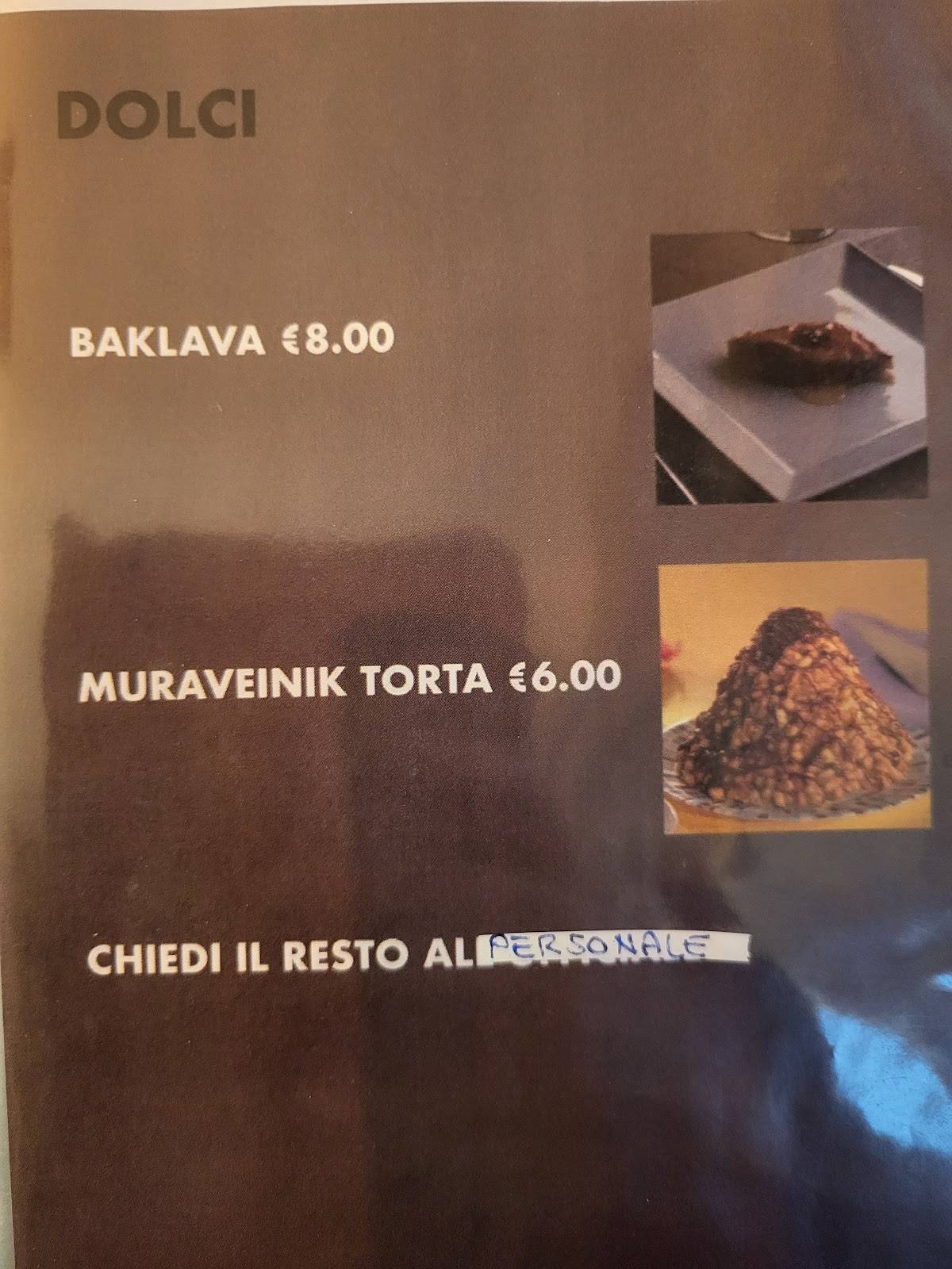 Menu di Ararat ristorante