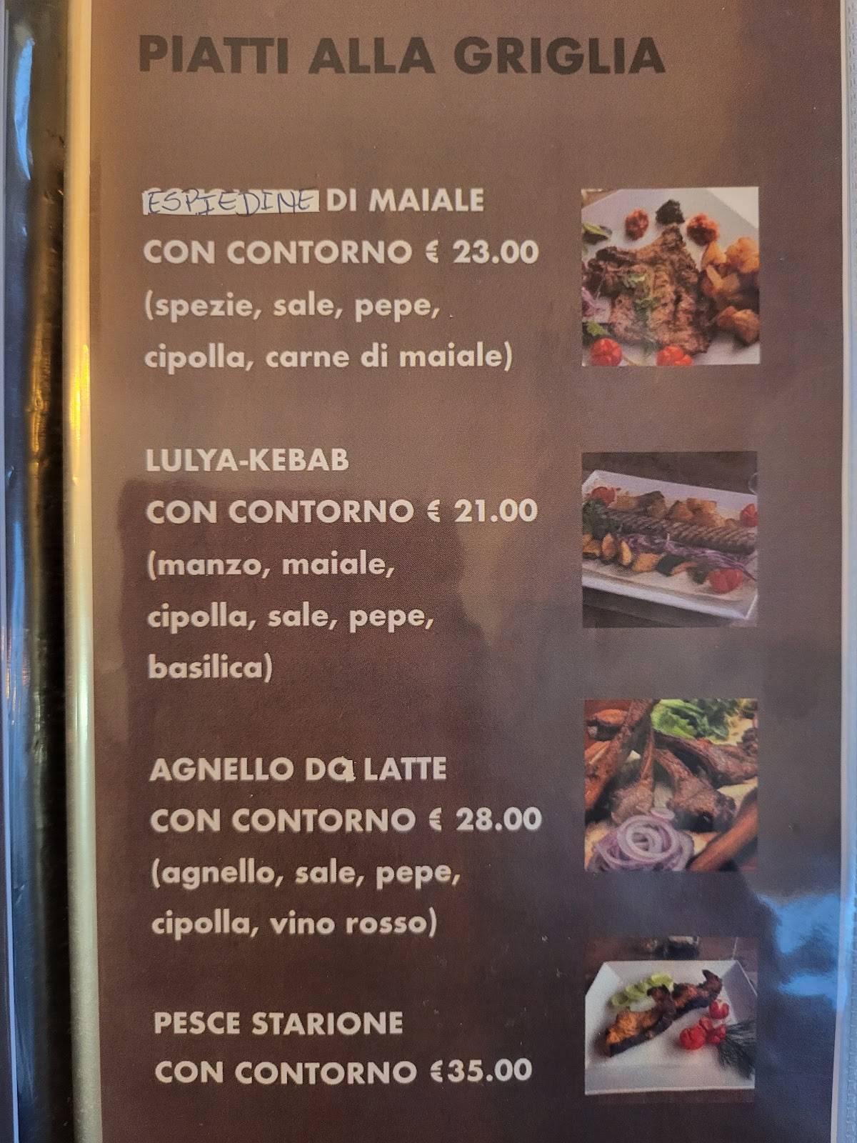 Menu di Ararat ristorante