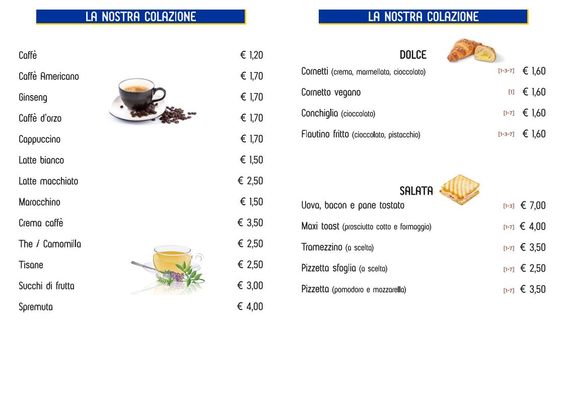 Menu di Beach Bar Babilonia 