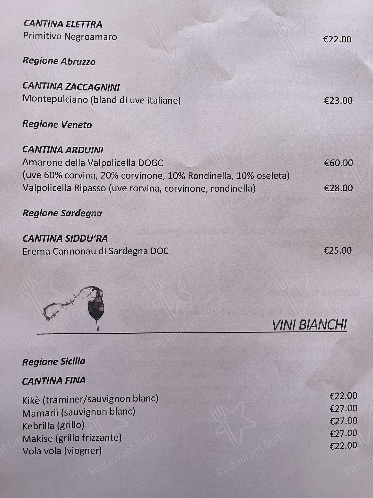 Guarda il menu di Archi Ri Ronna Pippa