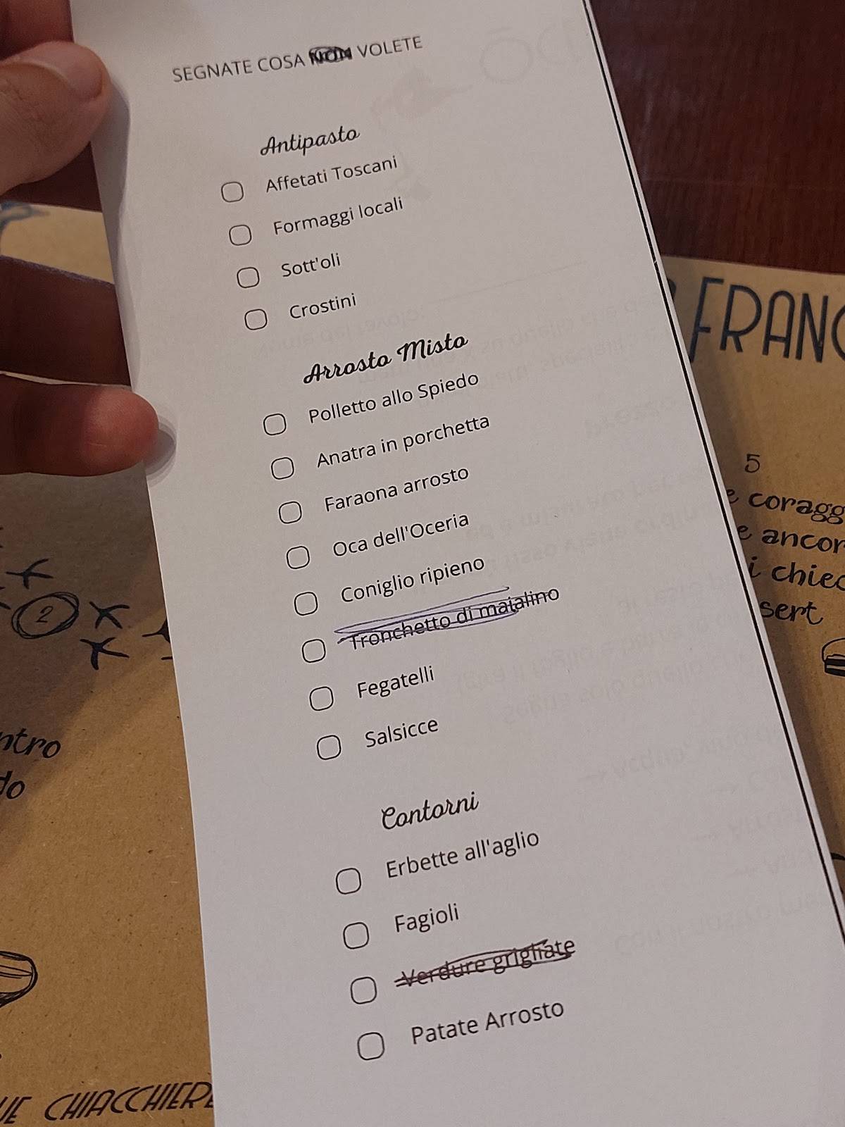 Menu di Oceria Francescana 