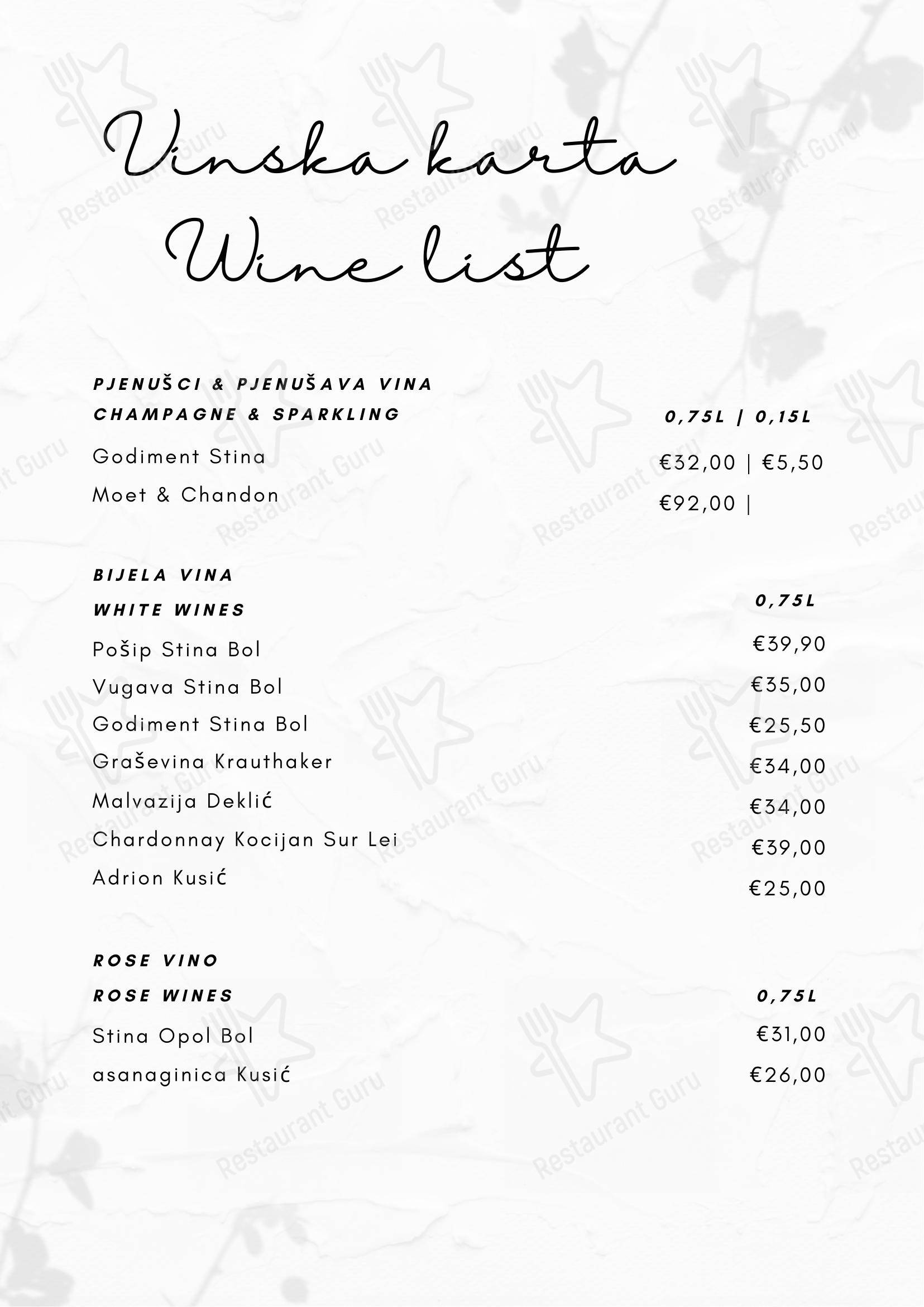 Argento in Bol - Menu