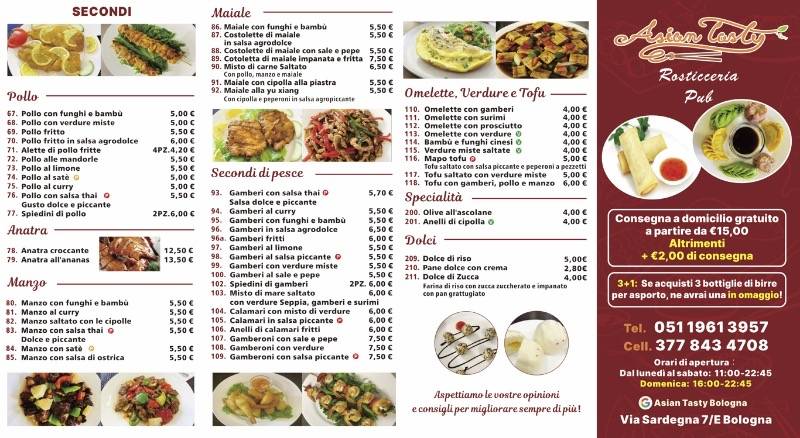 Menu di Asian Tasty Bologna 