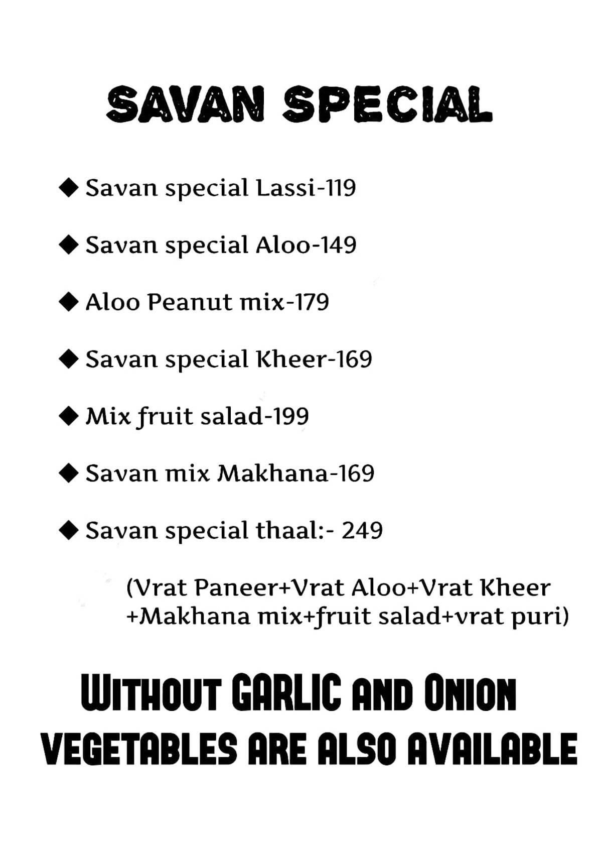 Assemble Kitchen menu