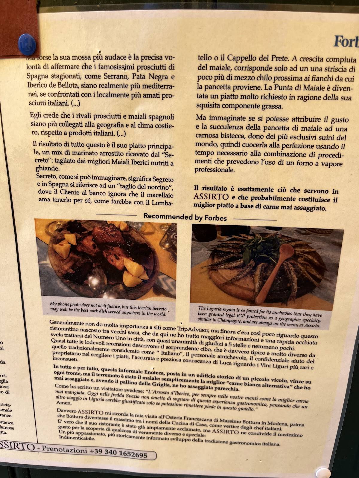 Menu di Assirto 