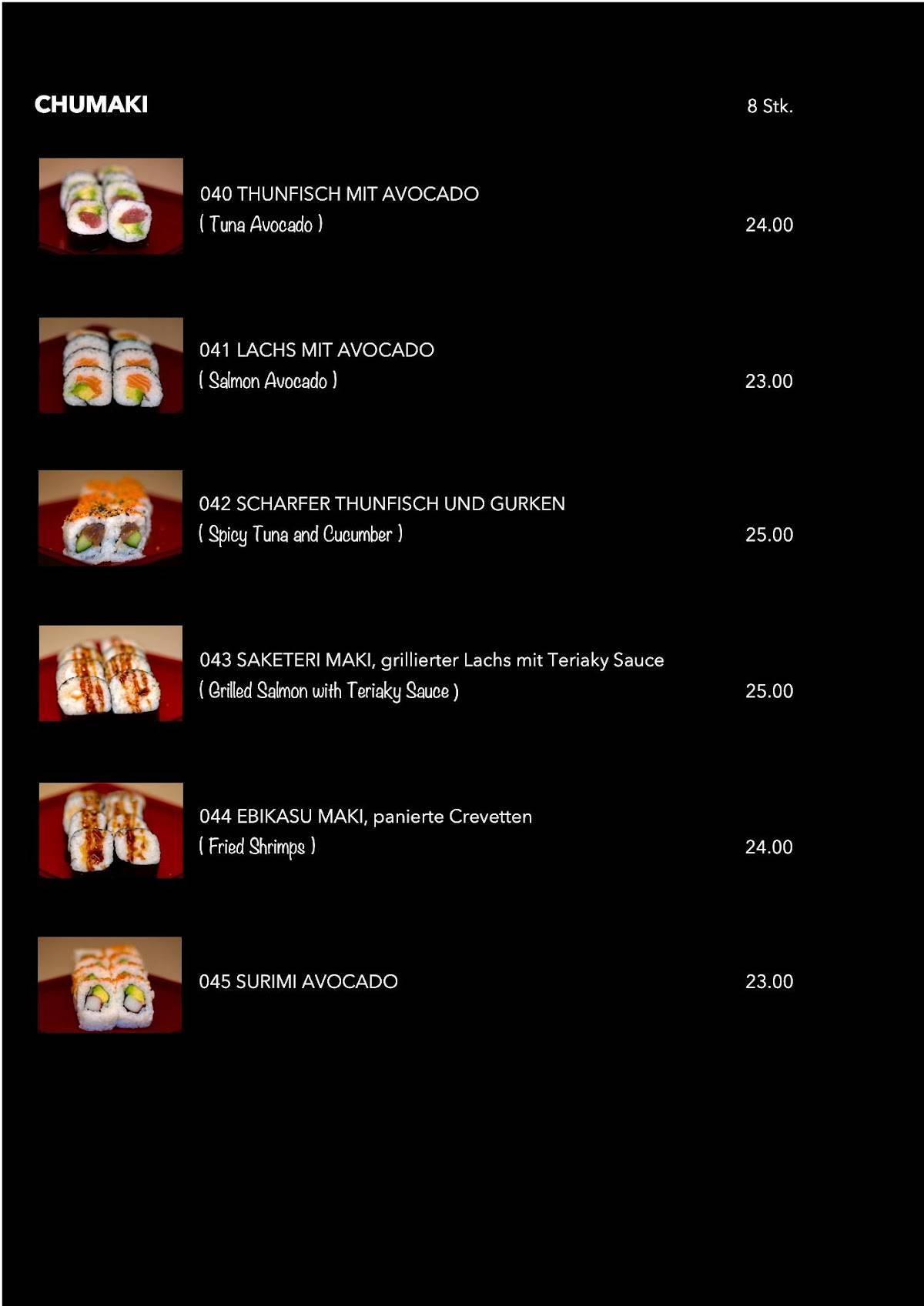 Menu di Atarashii 