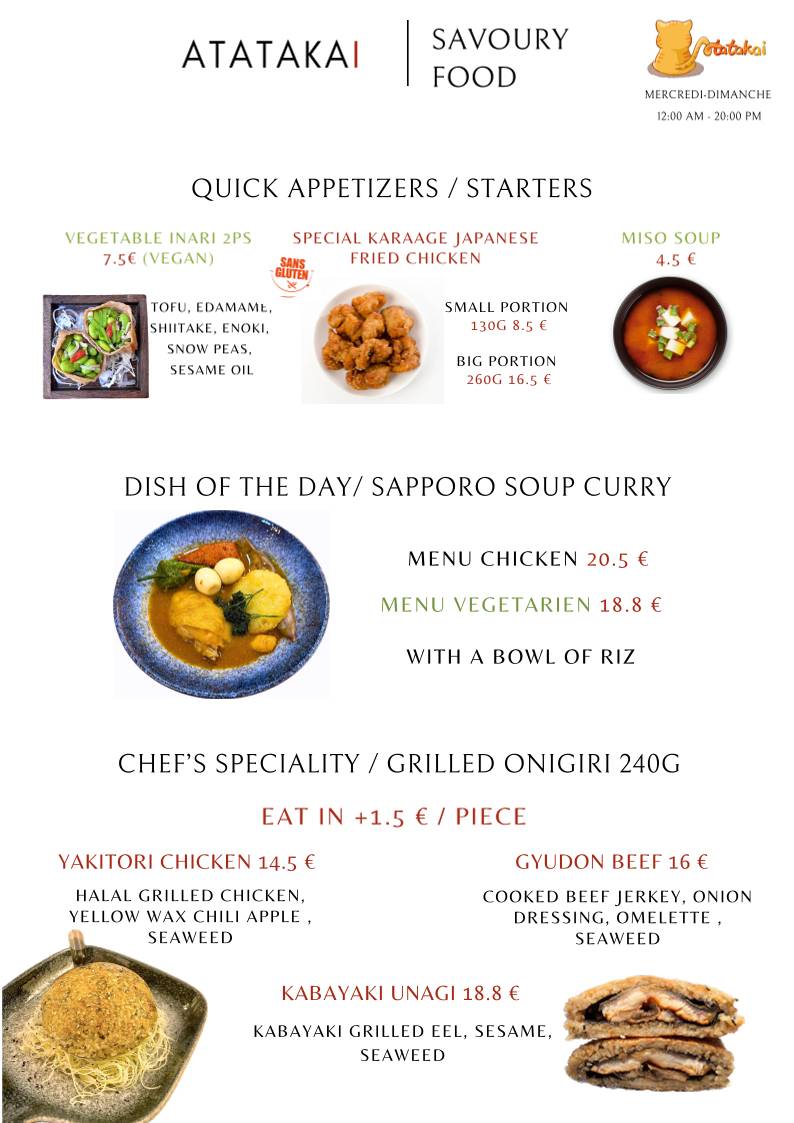 Menu de Atatakai