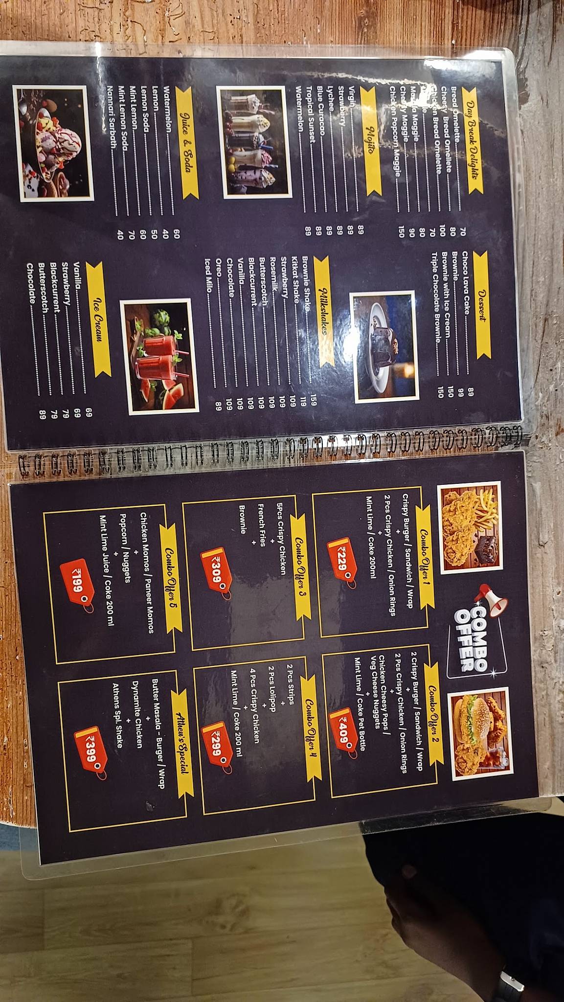 Athens cafe menu