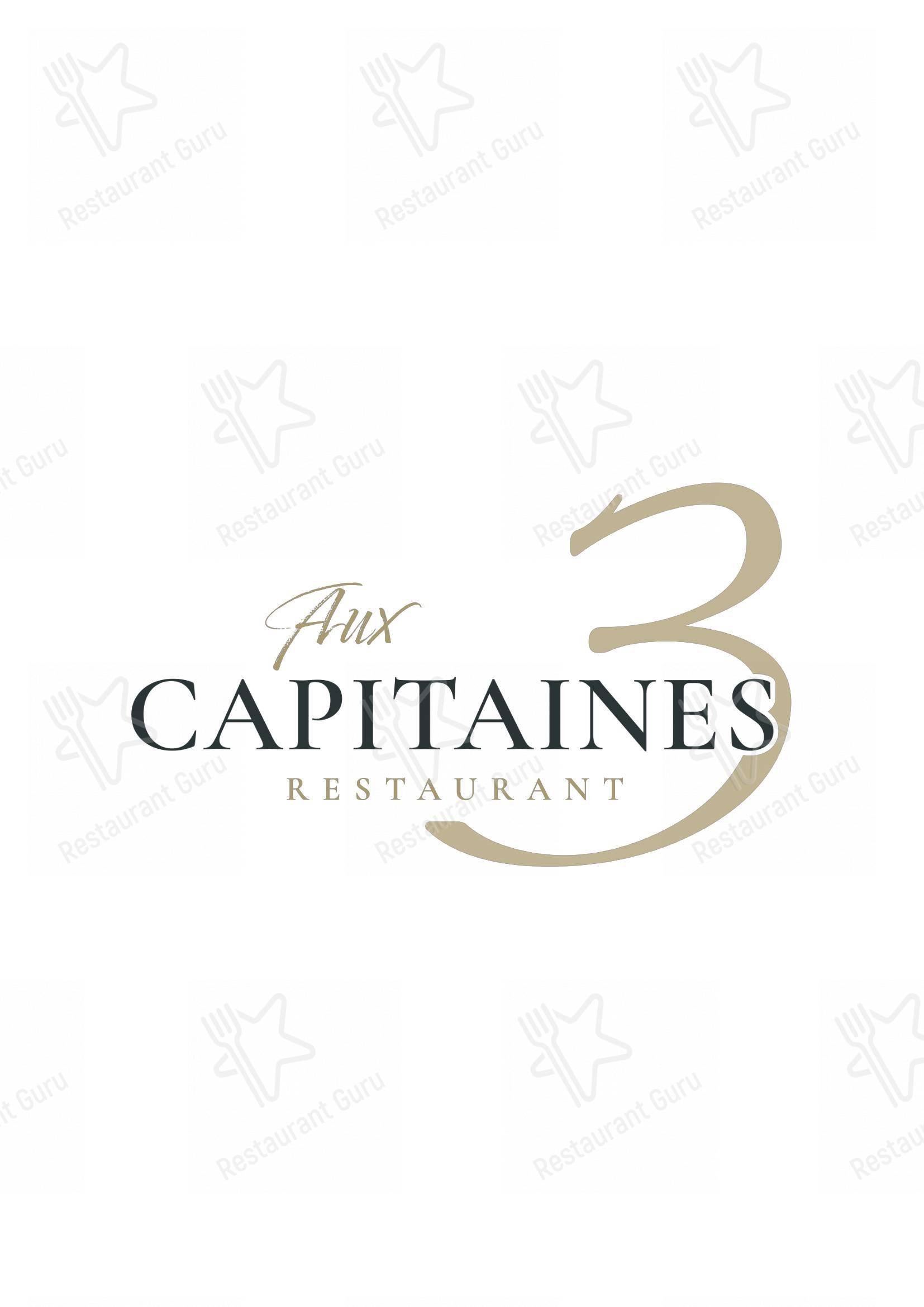 Menu pour Aux 3 Capitaines restaurant