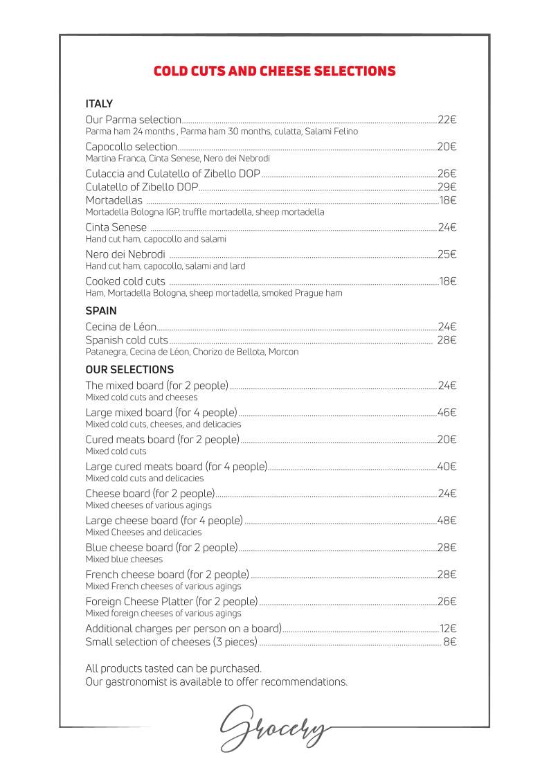 Menu di Aventina 