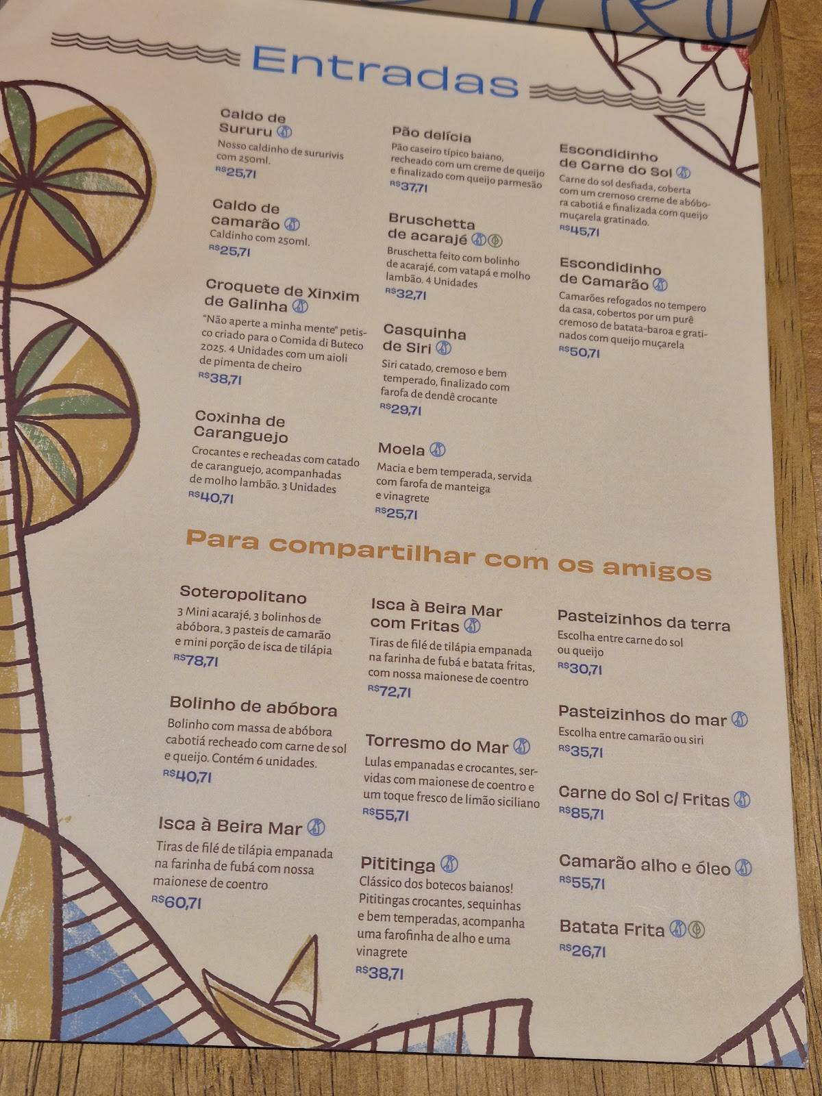 Ô BAHEA cardápio