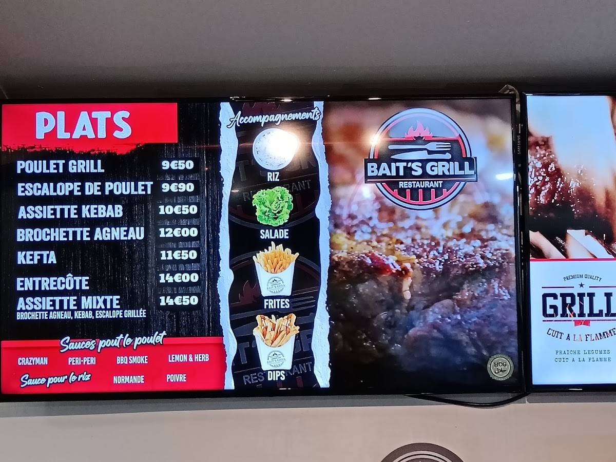 Menu de BAIT'S GRILL