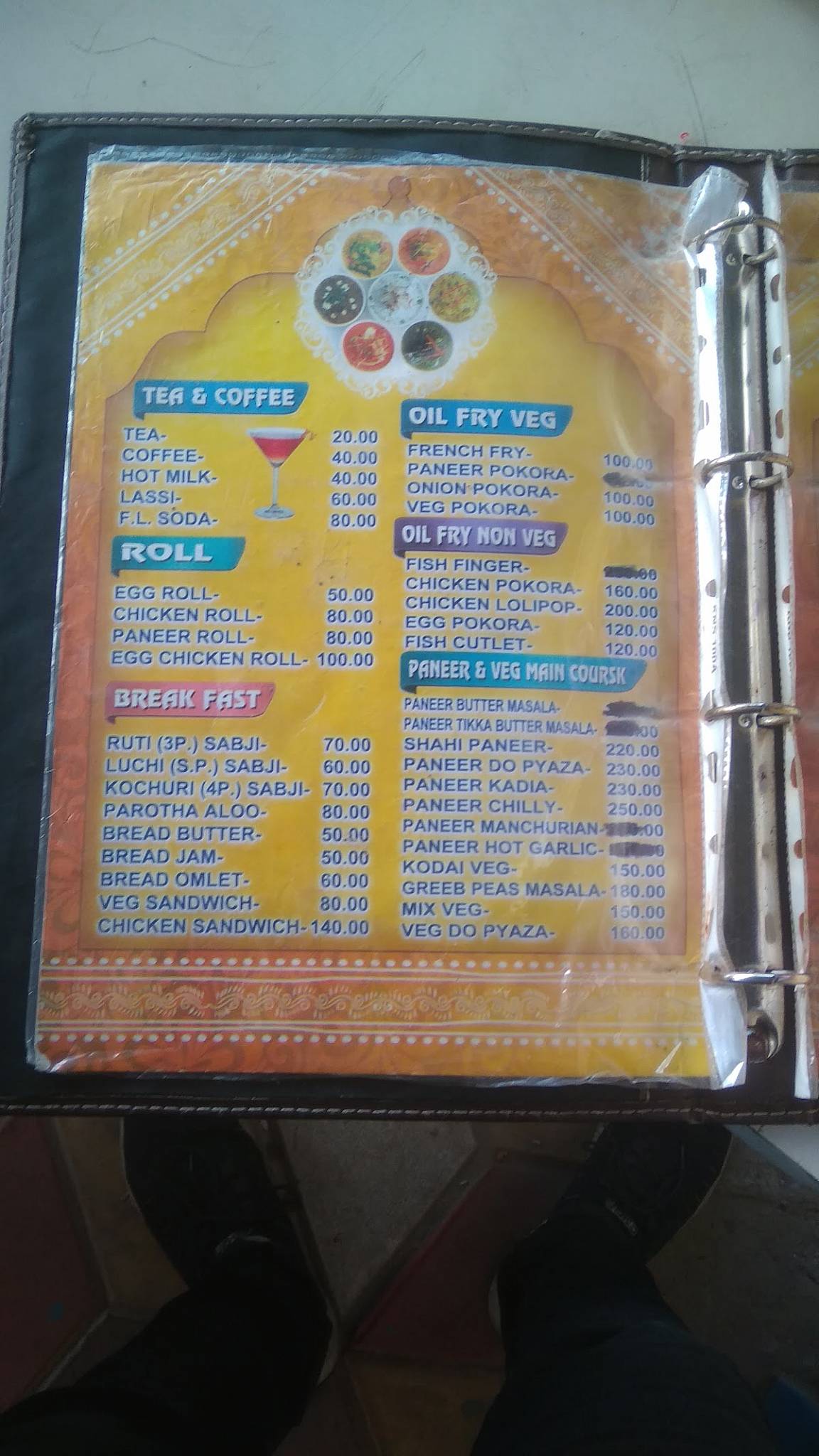 BALAJI HOTEL & RESTURANT CUM RESORT menu