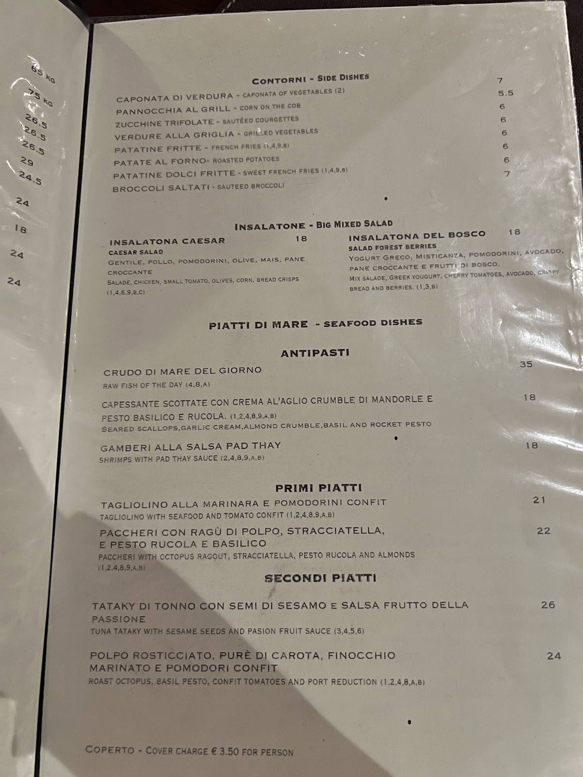 Menu di Al Grill 