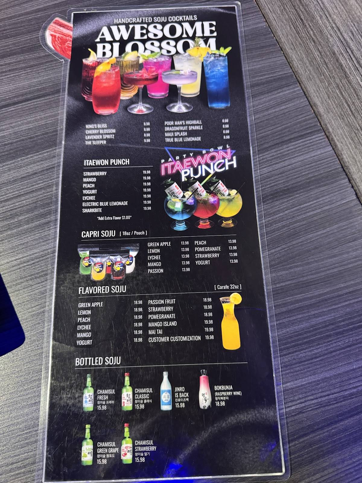 Menu at Gen Korean BBQ House, Portland