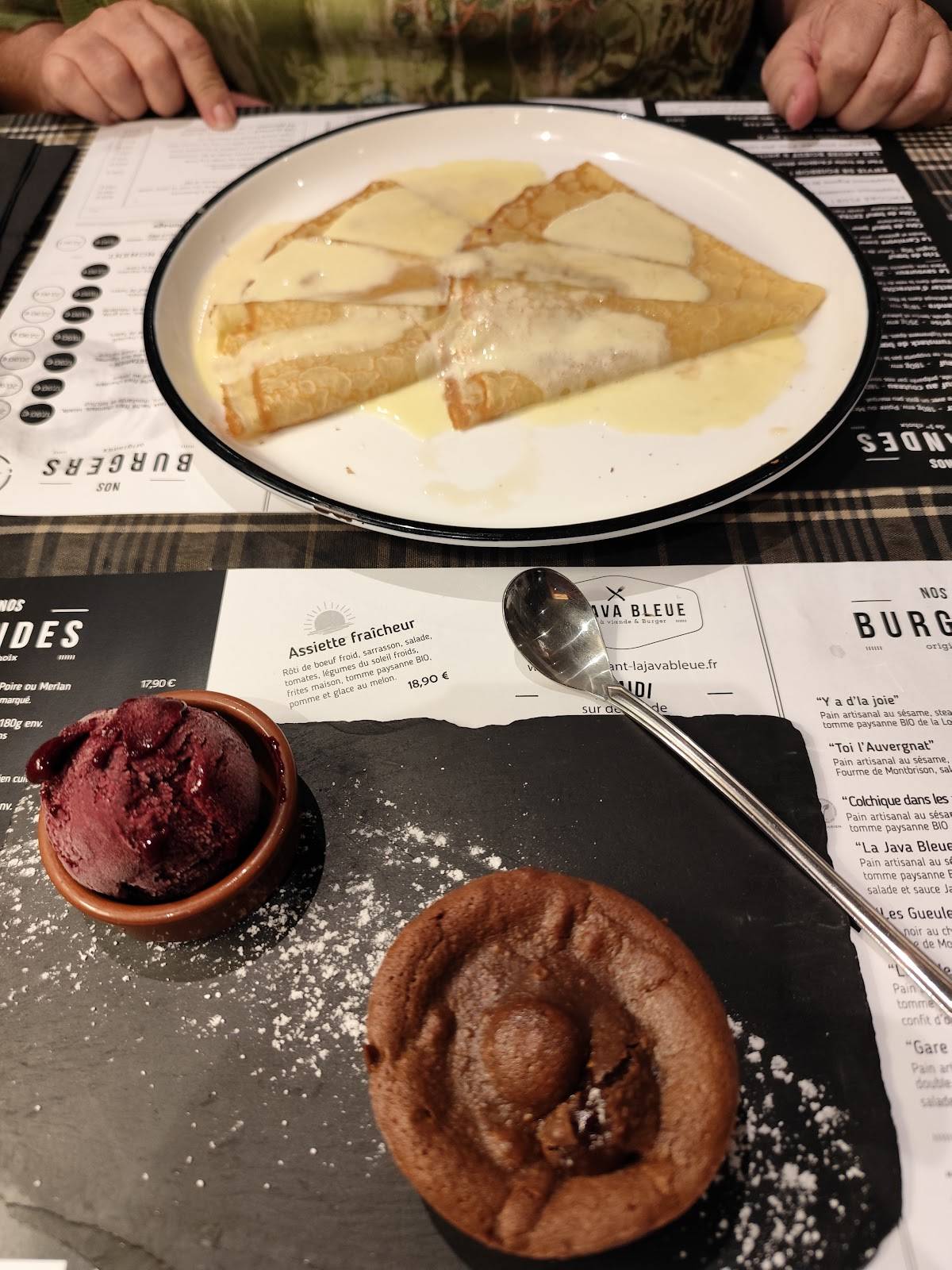 Menu de Restaurant La Java Bleue