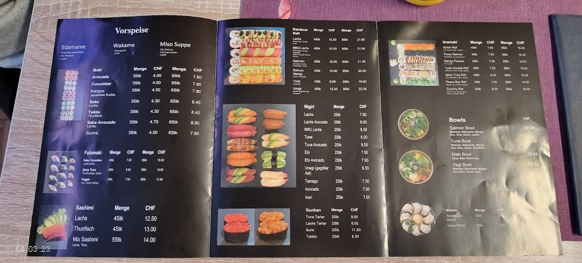 Menu de BBQ Sushi Momo - Rüti ZH