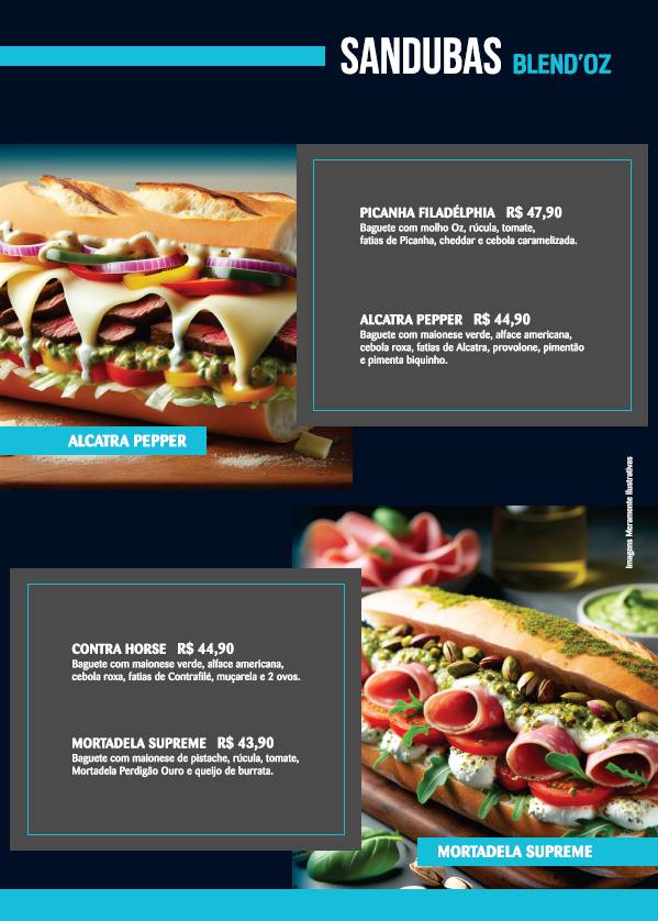 BLEND'OZ BURGUER cardápio