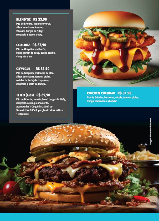BLEND'OZ BURGUER cardápio
