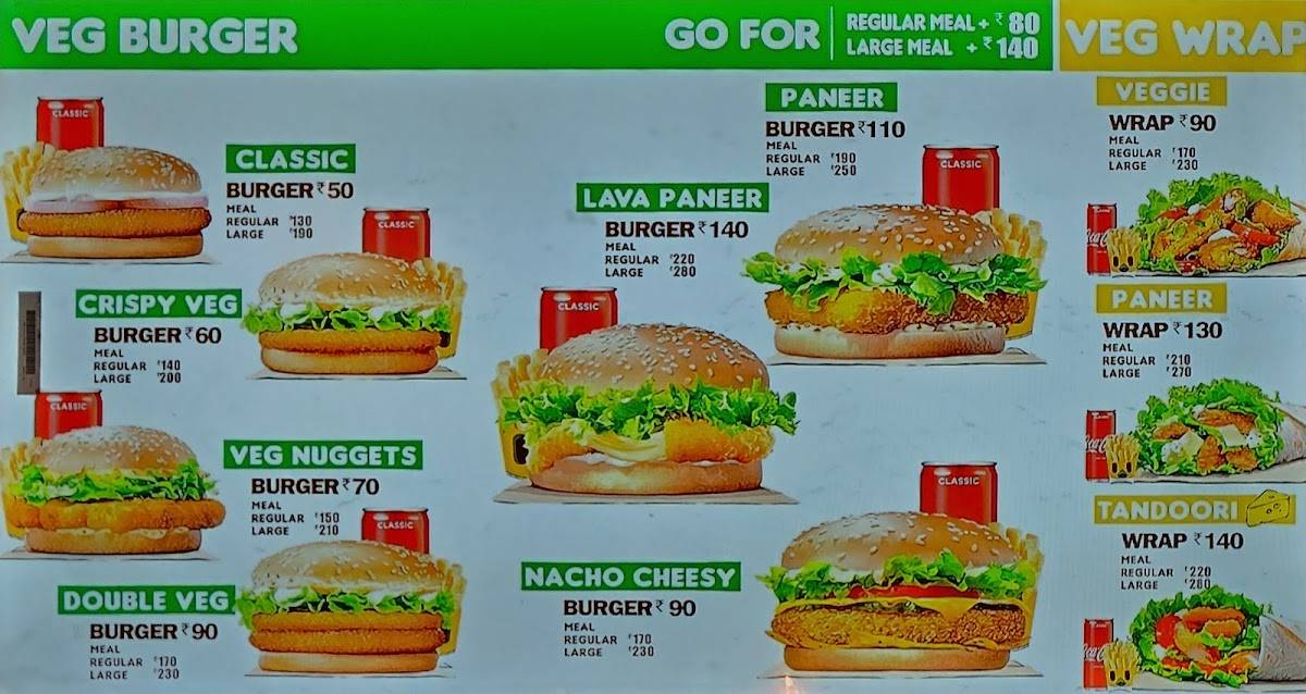 BURGER BAR menu