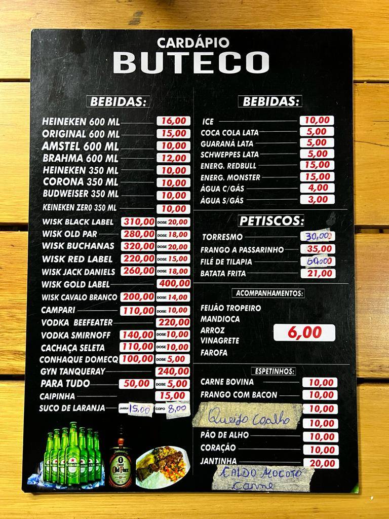 BUTECO cardápio