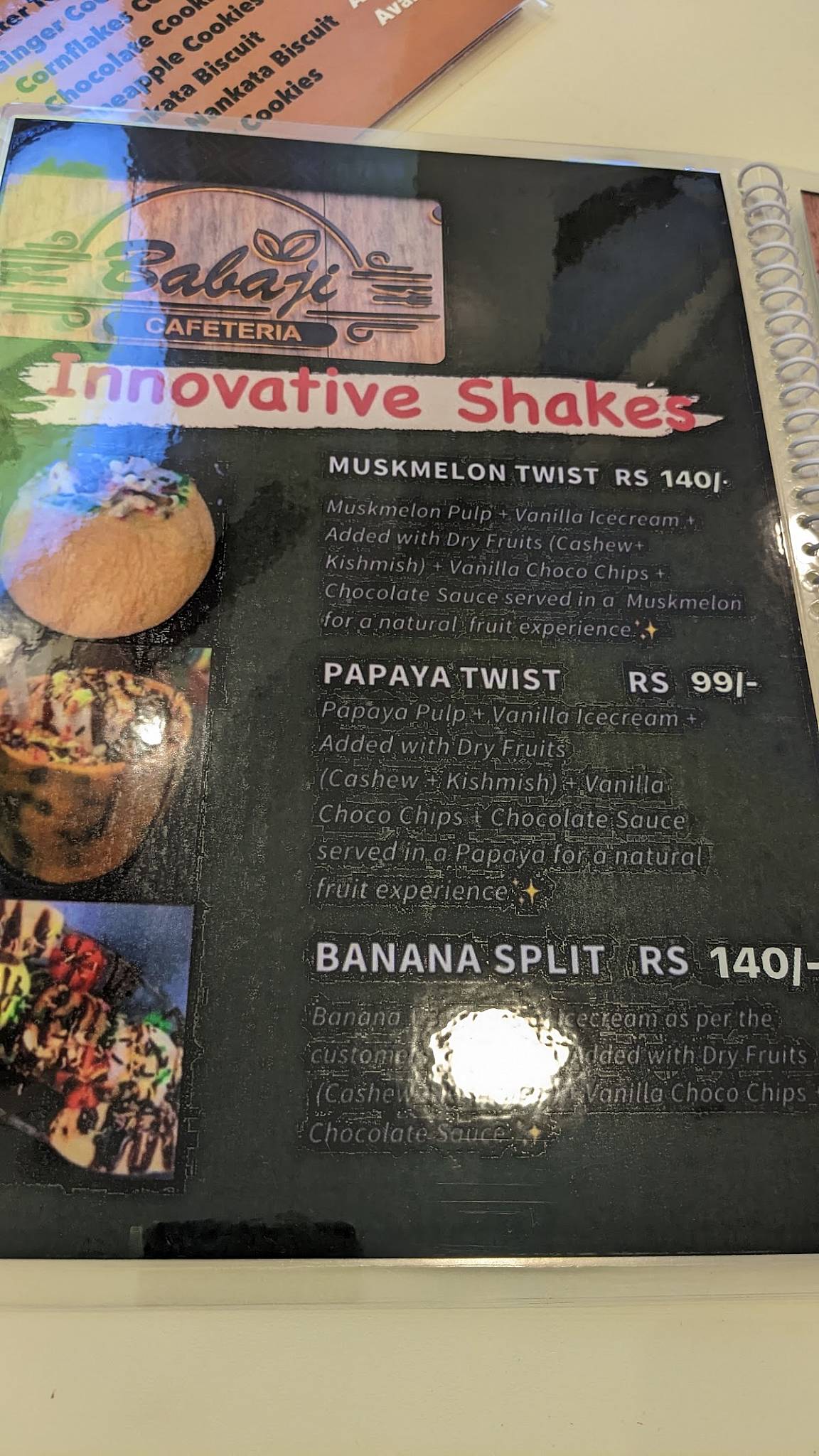 Babaji Cold Drinks menu