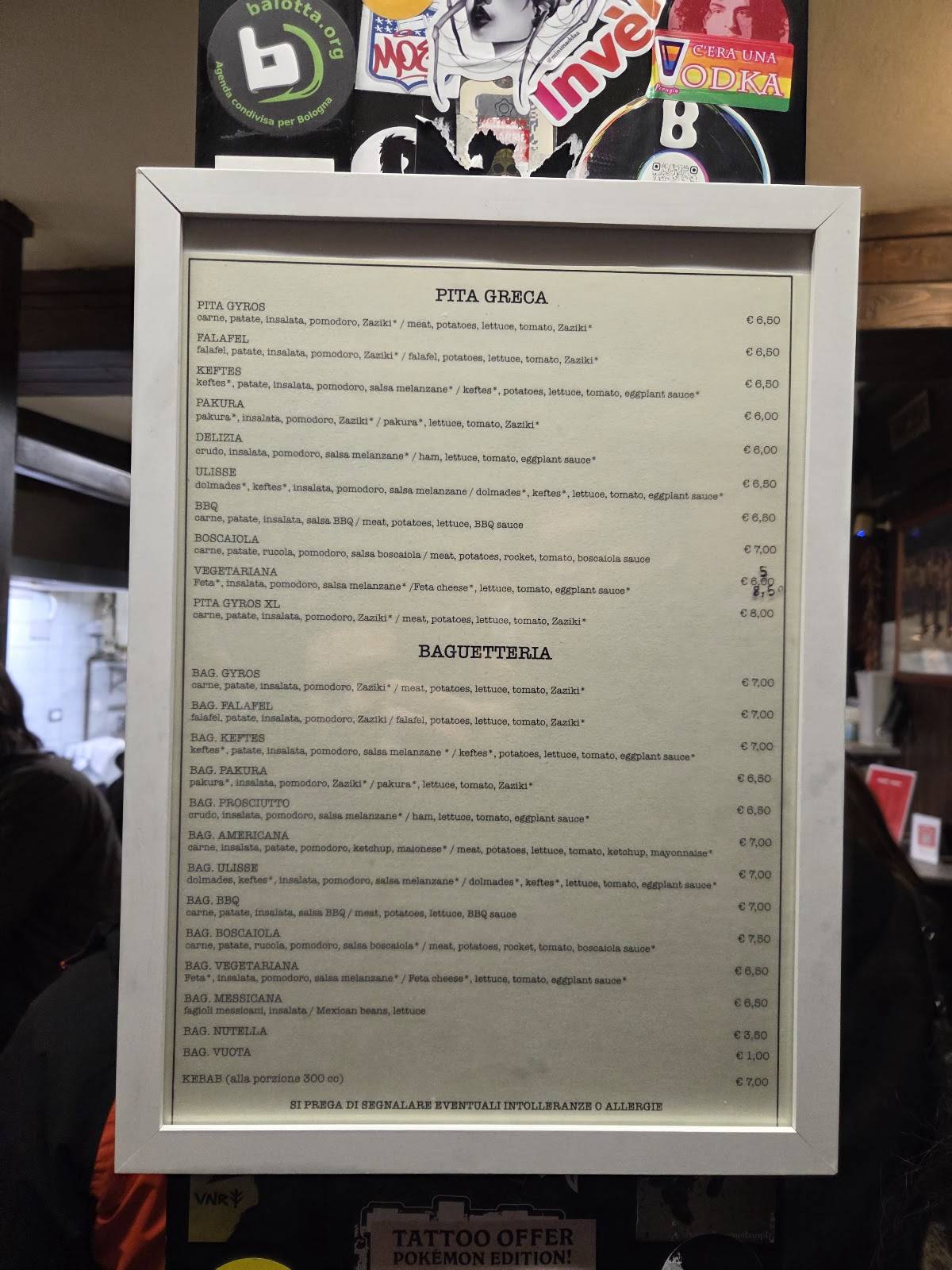 Menu di Babilonia Kebab 