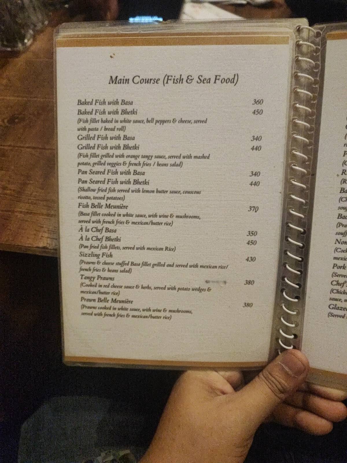 Baker's Nest menu