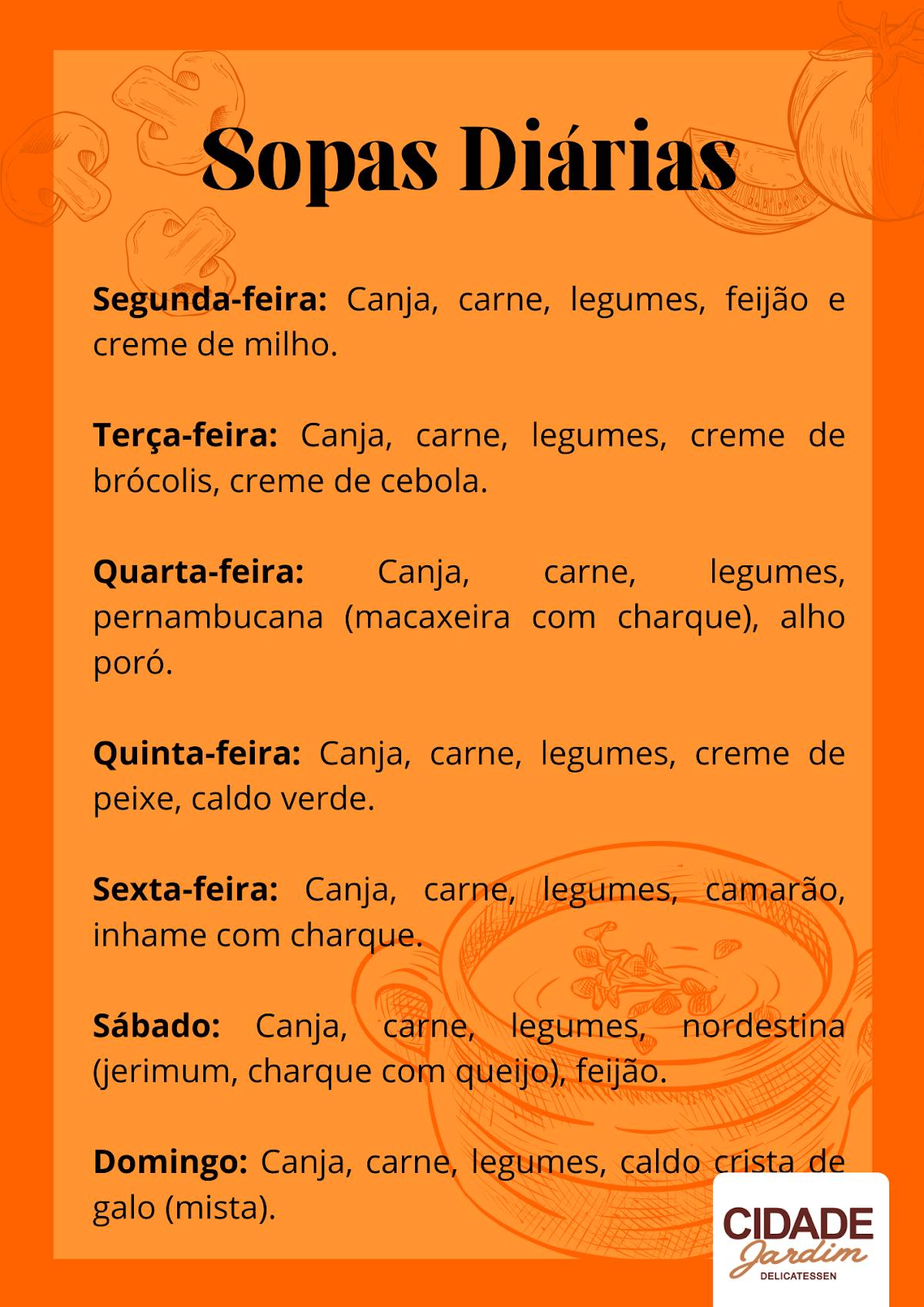Cidade Jardim Delicatessen cardápio