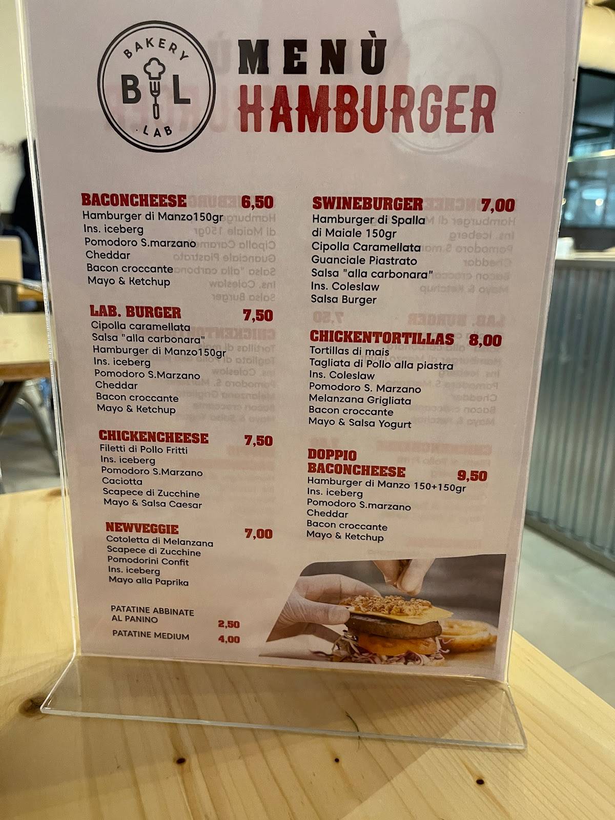 Menu di Bakery Lab - Bistrot 
