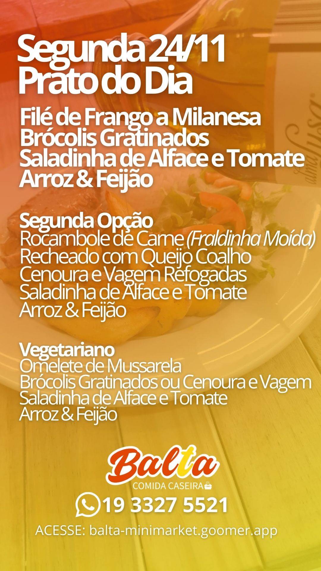 Balta Comida Caseira cardápio