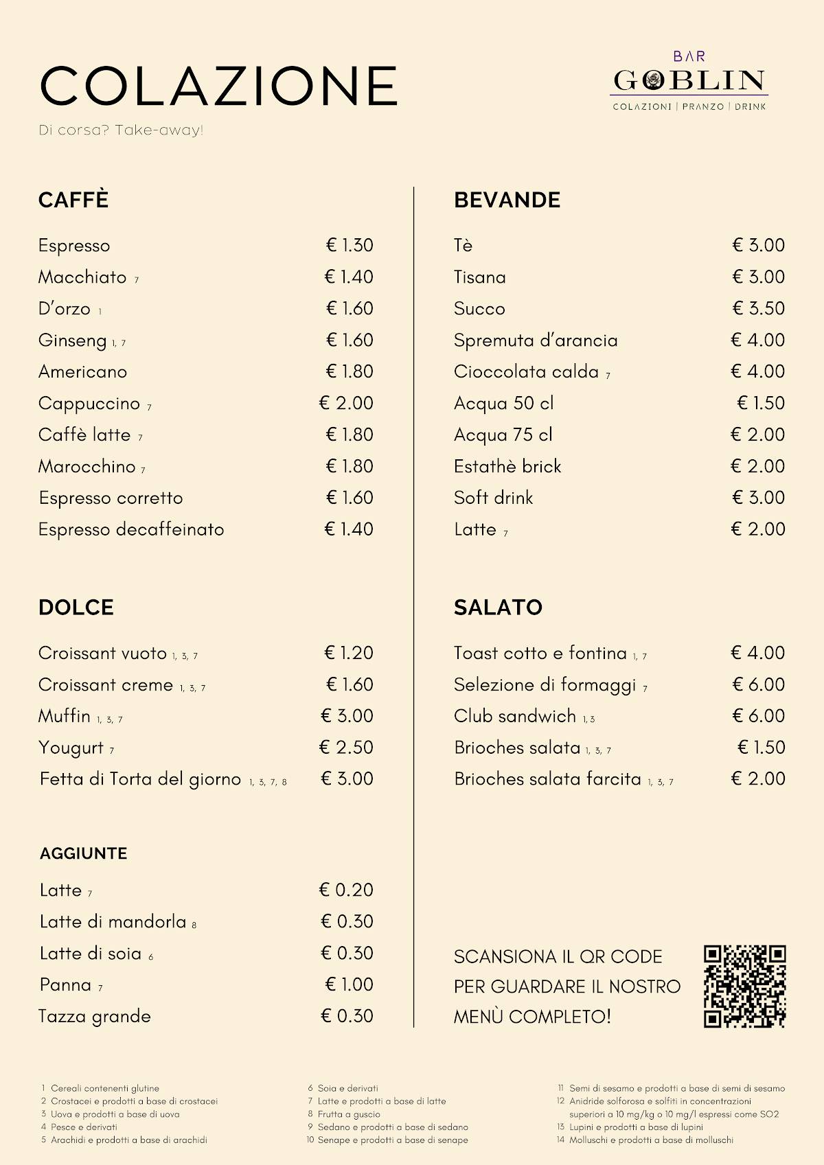 Menu di Bar Goblin 