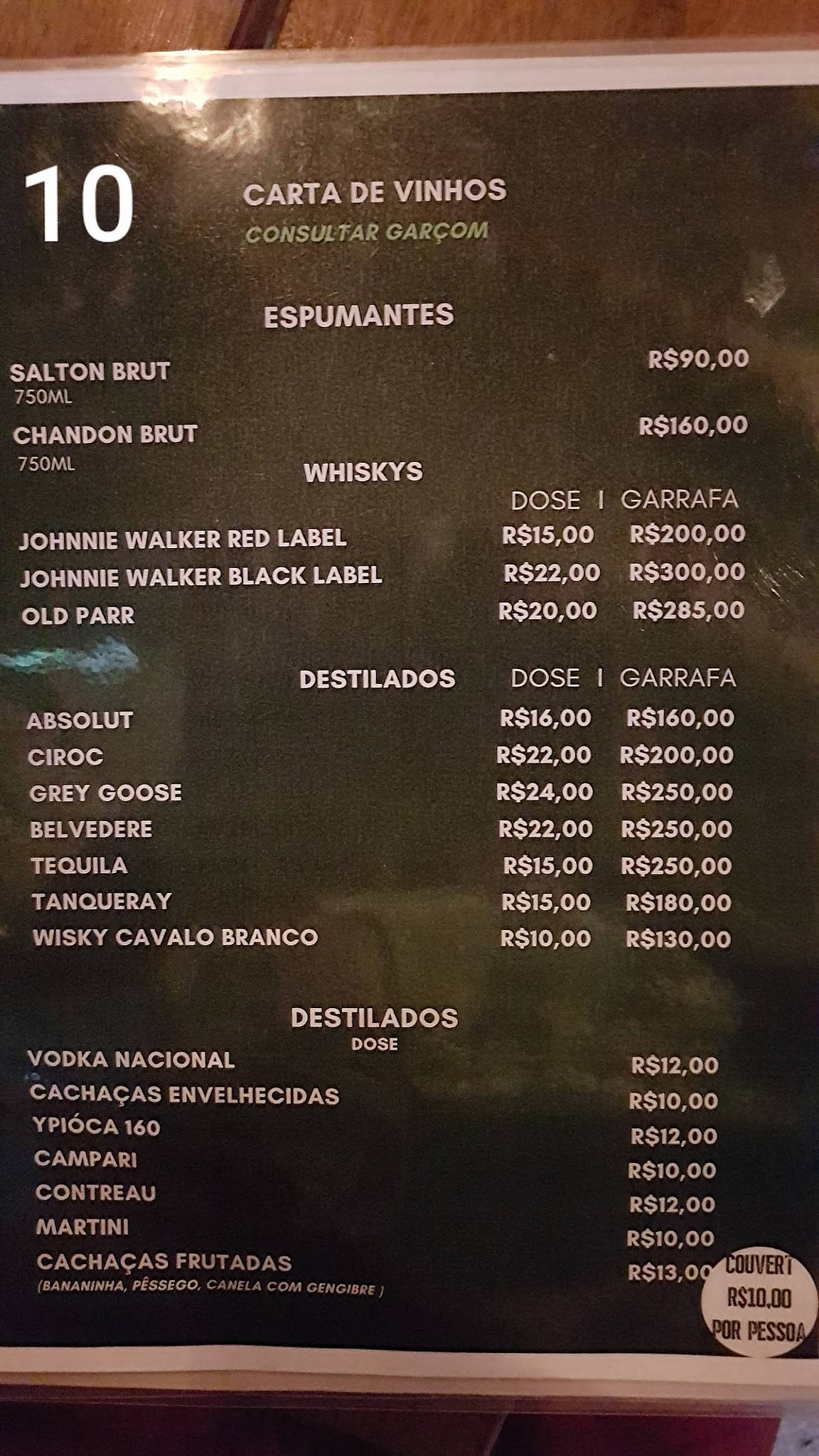 Bar Municipal cardápio