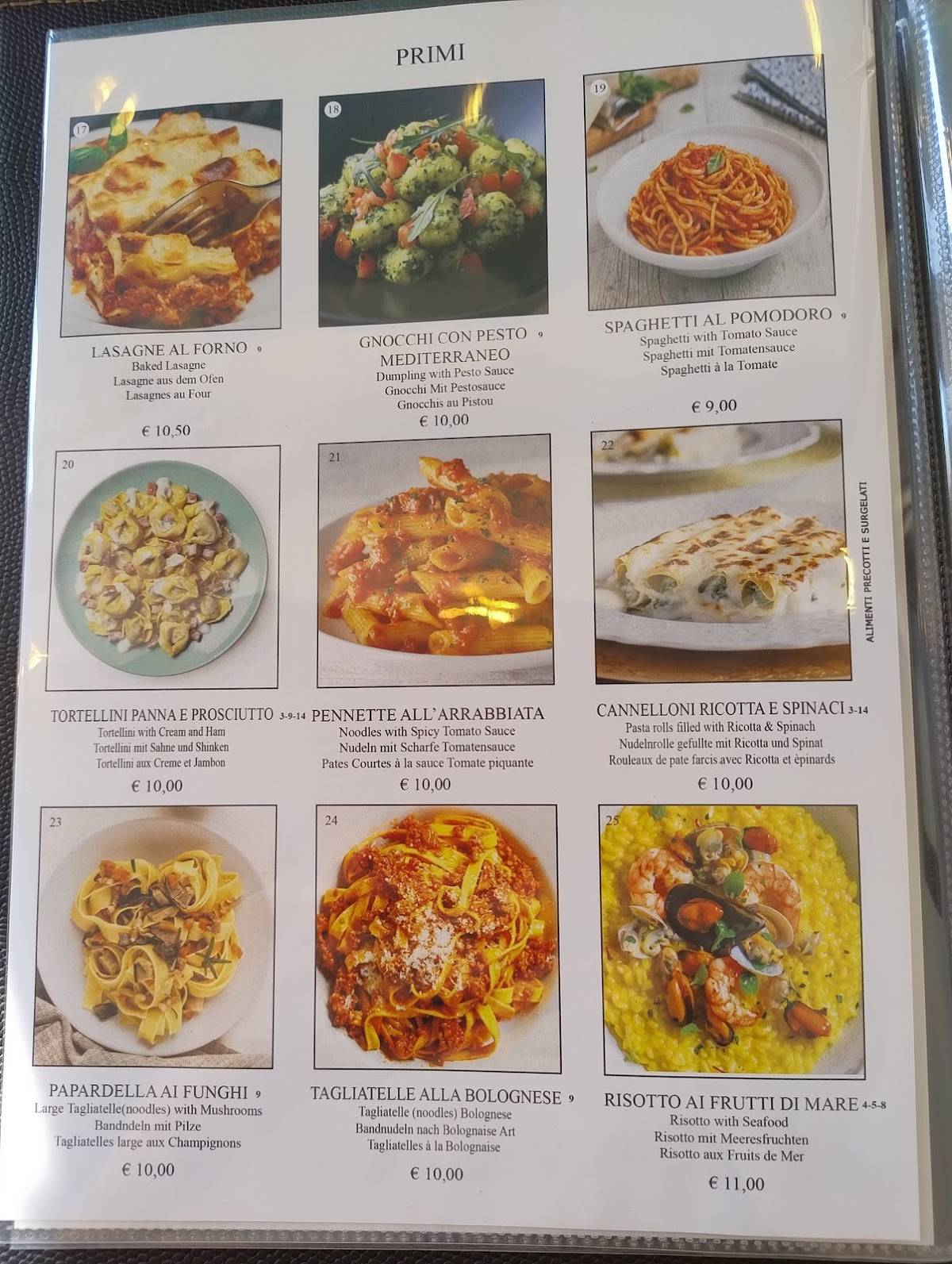 Menu di Bar Rosa 
