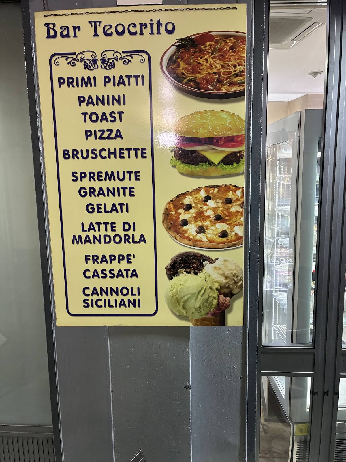 Menu di Bar Teocrito Riccioli 
