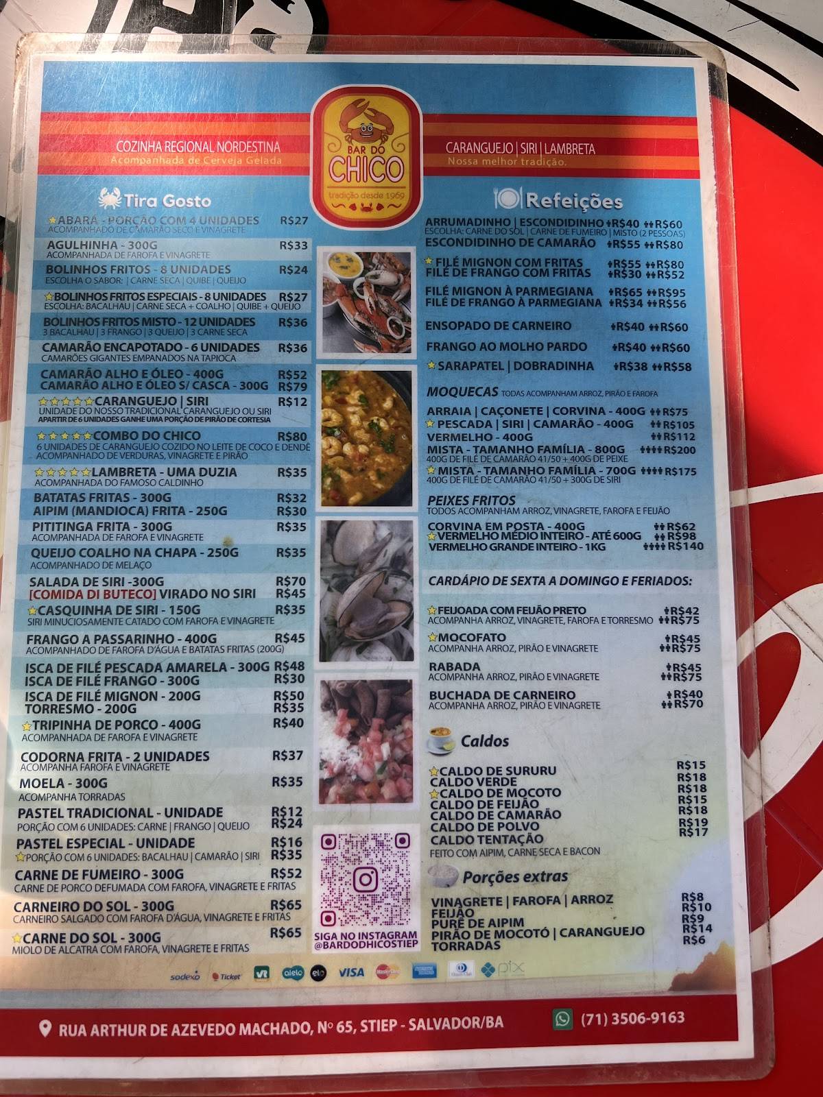 Bar do Chico / STIEP cardápio