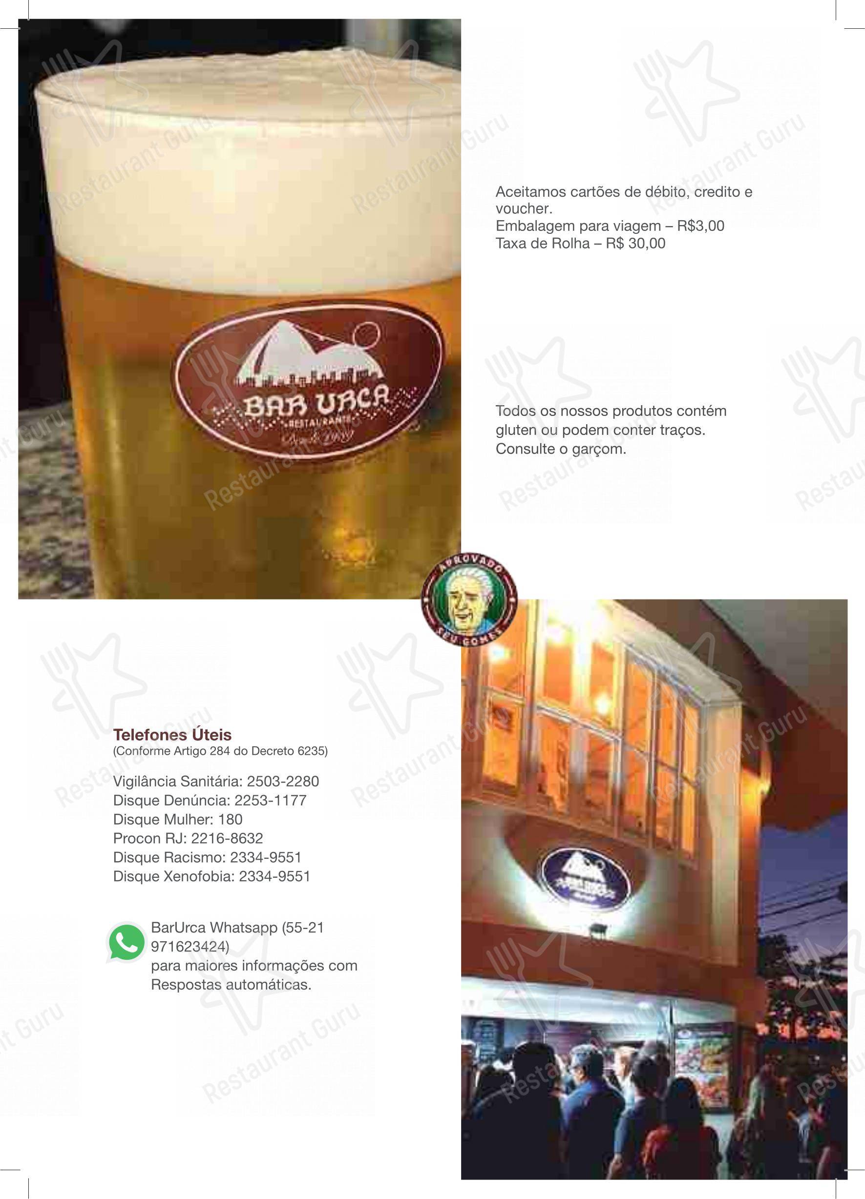 Bar Urca em Rio de Janeiro - Menu