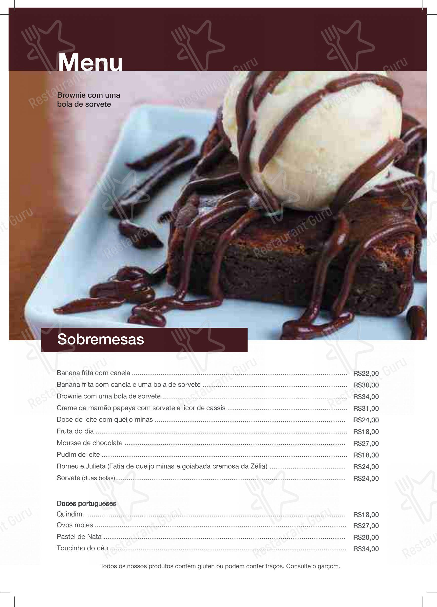 Bar Urca - Menu