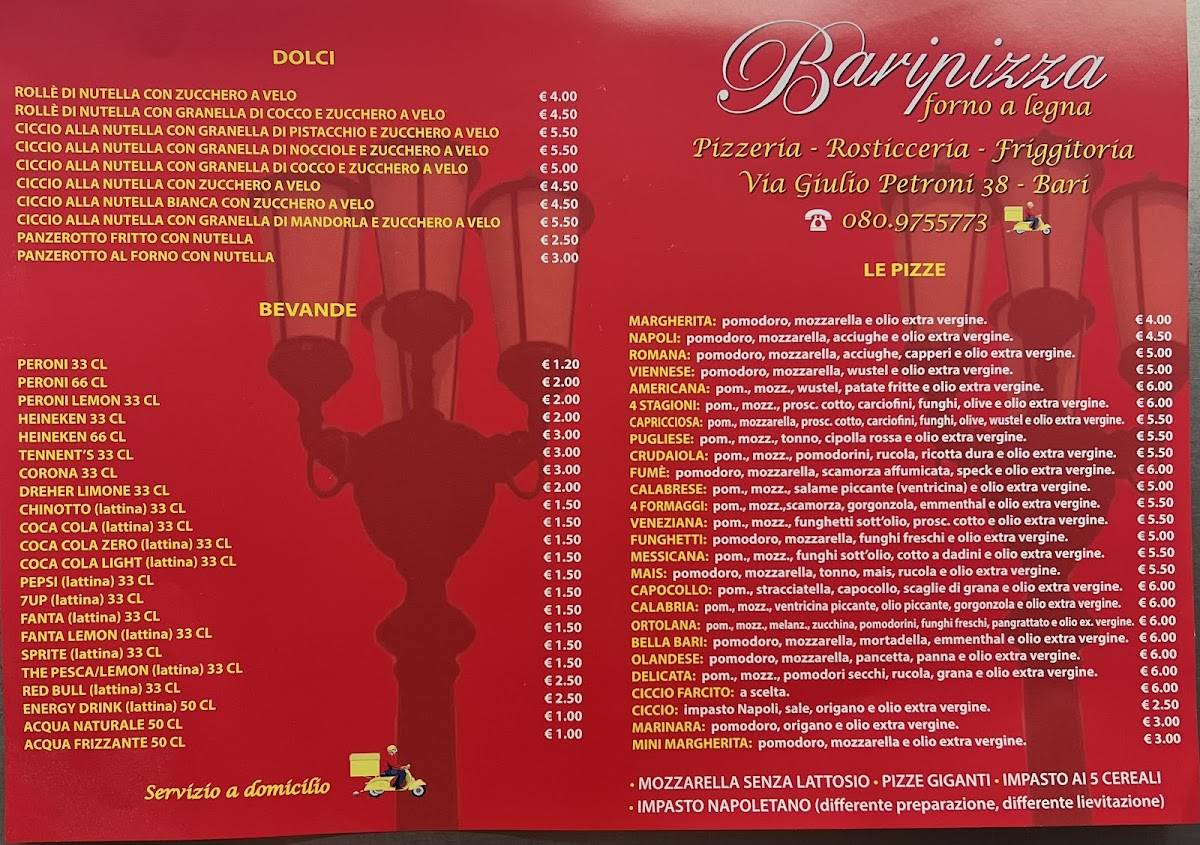 Menu di Baripizza 