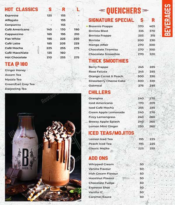 Barista menu