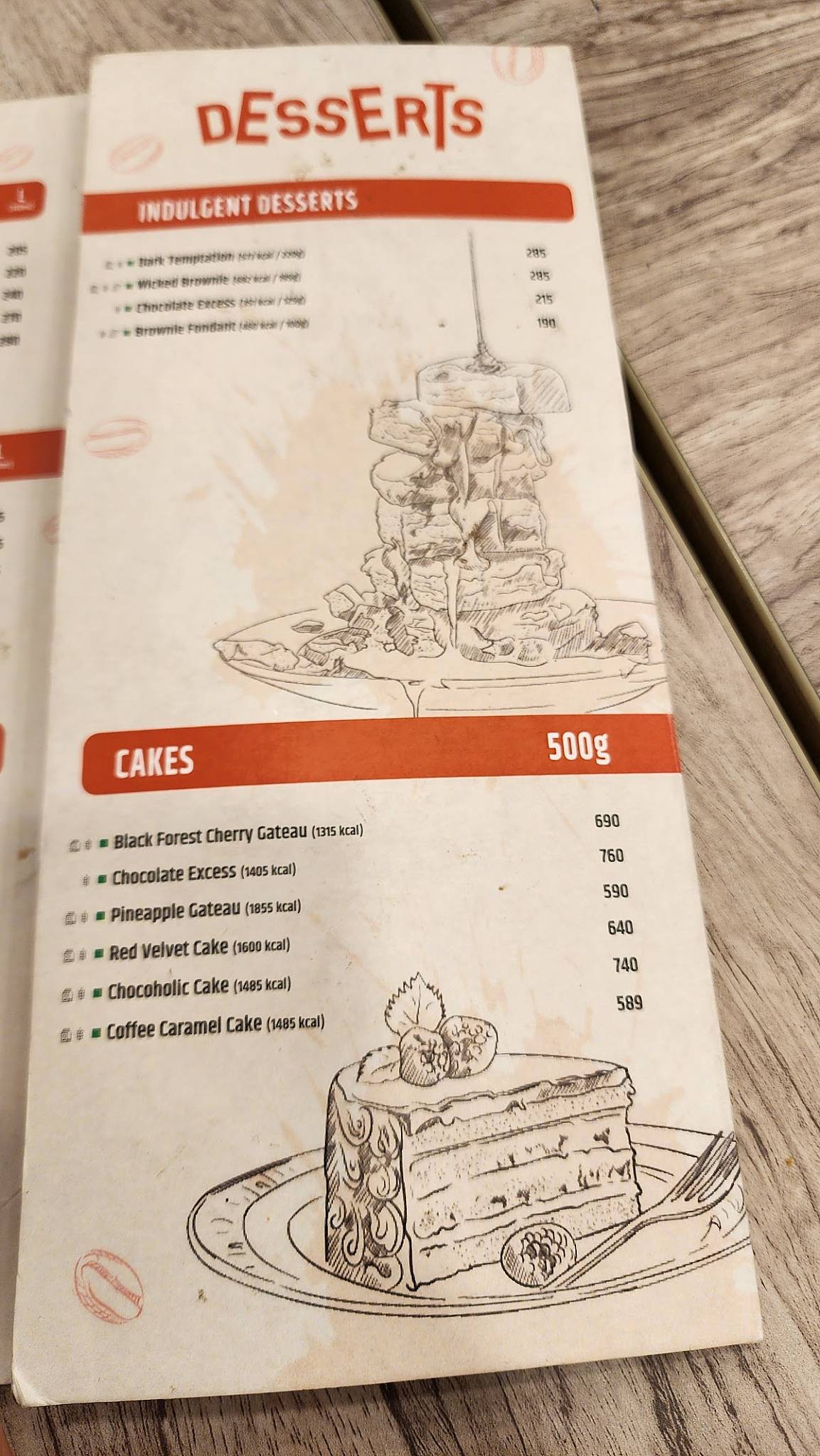 Barista menu