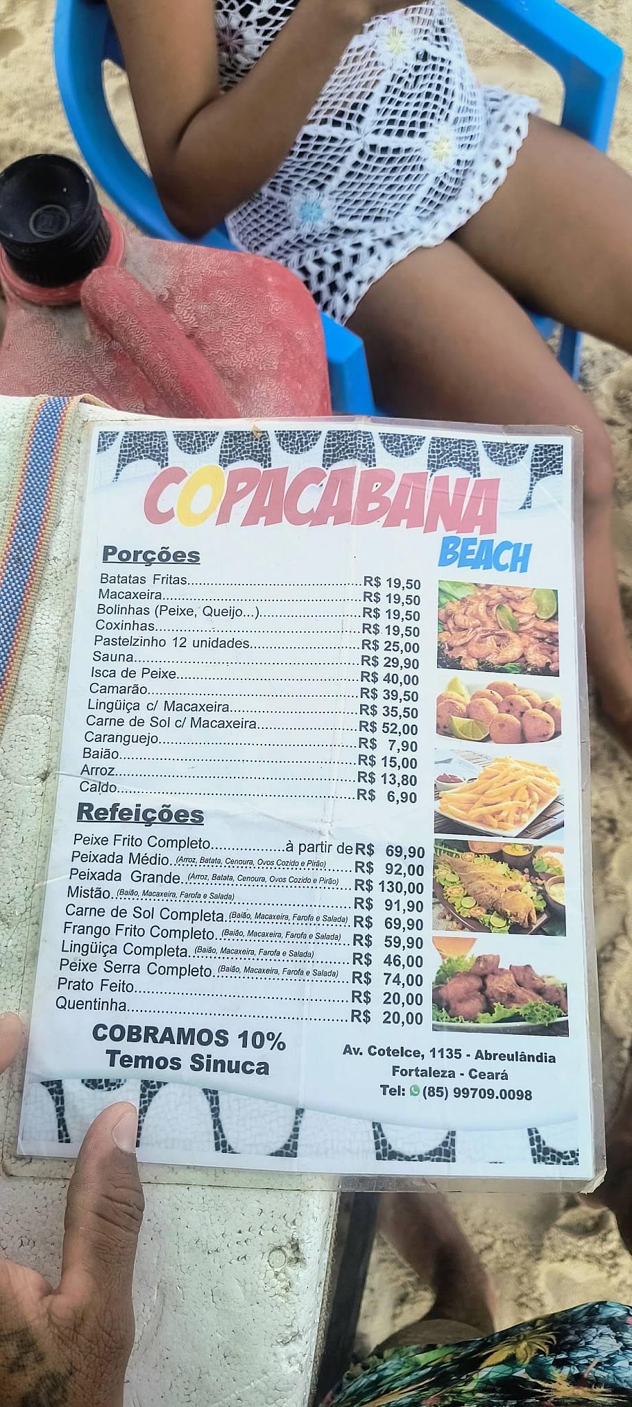 Barraca Copacabana Beach. cardápio