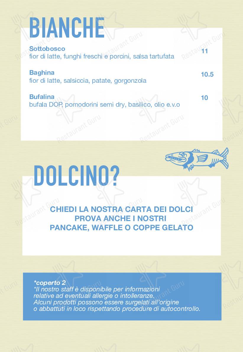 Menu per Barracuda ristorante