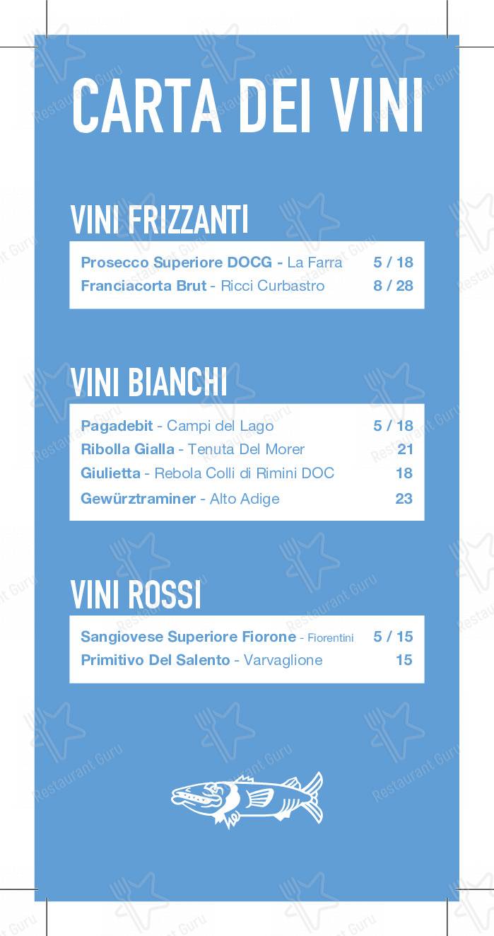 Menu per Barracuda ristorante