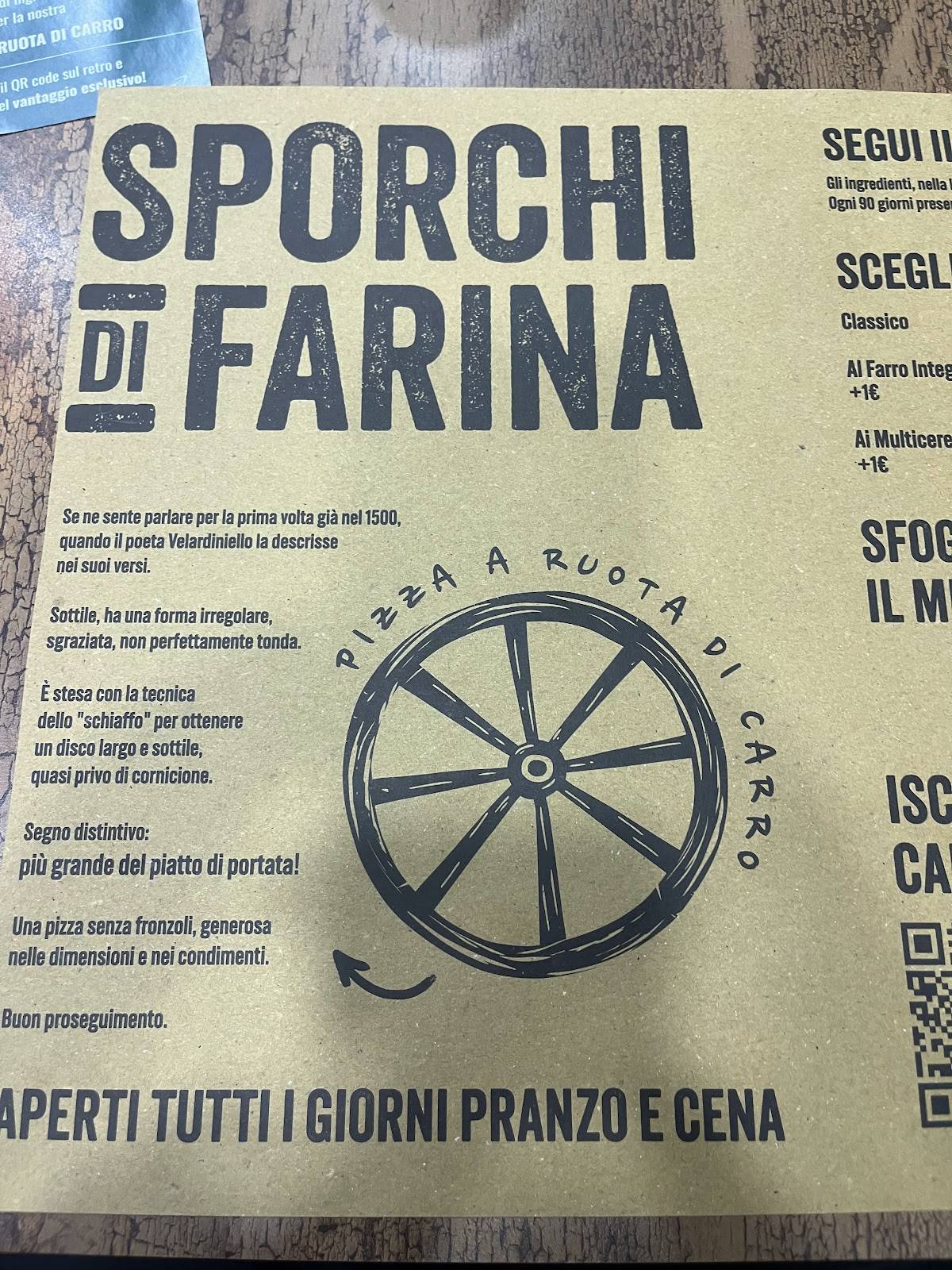 Menu di Sporchi di Farina 